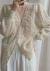 Winter Coat - Gebreide jas voor dames | Parelknoopdetail - Eén maat - Zarandi Amsterdam