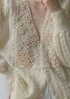 Winter Coat - Gebreide jas voor dames | Parelknoopdetail - Eén maat - Zarandi Amsterdam
