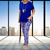 Casual Summer Wear - Gemalyn | Elegante 2 - delige dames set met artistieke prints en comfortabele pasvorm - Blauw - S - Zarandi Amsterdam