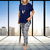 Casual Summer Wear - Gemalyn | Elegante 2 - delige dames set met artistieke prints en comfortabele pasvorm - Marineblauw - S - Zarandi Amsterdam