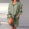 Blouses - Gemini | Casual herenblouse van ademend linnen met knoopsluiting, borstzak en lange mouwen - Groen - S - Zarandi Amsterdam