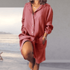 Blouses - Gemini | Casual herenblouse van ademend linnen met knoopsluiting, borstzak en lange mouwen - Roze - S - Zarandi Amsterdam