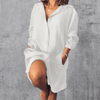 Blouses - Gemini | Casual herenblouse van ademend linnen met knoopsluiting, borstzak en lange mouwen - Wit - S - Zarandi Amsterdam