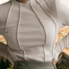 Shirts - Geneva | Elegante dames top met lange mouwen, figuur - hugging pasvorm en verfijnd ribontwerp van elastisch materiaal - Zwart - S - Zarandi Amsterdam