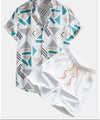 Corvino | Modieus Geometrisch Print Shirt & Zwembroek voor Heren