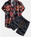Corvino | Modieus Geometrisch Print Shirt & Zwembroek voor Heren