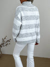 Sweaters - Rollkragenpullover | Strepenpatroon Lange Mouwen - Wit / Grijs - S - Zarandi Amsterdam
