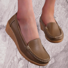 Ginette | Dames Instapschoenen – Gemakkelijk aan te trekken, Pijnverlichtend Design | Khaki