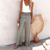 ModeParisienne® Quetzali - Pantaloni a gamba larga con vita alta