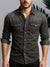 Men's shirt - Heren Denim Overhemd met Lange Mouwen van Duurzaam Katoen voor Casual Wear - Zwart - S - Zarandi Amsterdam
