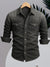 Men's shirt - Heren Denim Overhemd met Lange Mouwen van Duurzaam Katoen voor Casual Wear - Zwart - S - Zarandi Amsterdam