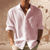 Heren Casual Overhemden - Heren Overhemd van Katoenmix – Casual Fit en Zomers Design - Roze - S - Zarandi Amsterdam