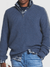 Men's Jacket - Heren sweatshirt met halve rits | Casual pasvorm - Blauw - S - Zarandi Amsterdam