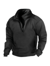 Men's Jacket - Heren sweatshirt met halve rits | Winterpasvorm - Zwart - S - Zarandi Amsterdam