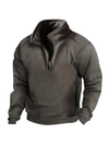 Men's Jacket - Heren sweatshirt met halve rits | Winterpasvorm - Donkergrijs - S - Zarandi Amsterdam
