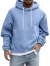 Men's Jacket - Herenhoodie, verstelbare capuchon | Kangoeroezak - Lichtblauw - M - Zarandi Amsterdam