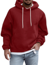 Men's Jacket - Herenhoodie, verstelbare capuchon | Kangoeroezak - Donkerrood - M - Zarandi Amsterdam