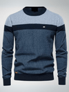 Men's Sweater - Herentrui, casual pasvorm | ademend - Donkerblauw - M - Zarandi Amsterdam