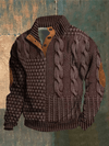 Men's Jacket - Herentrui, structuurbreisel | Winter - Donkerrood - S - Zarandi Amsterdam