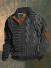 Men's Jacket - Herentrui, structuurbreisel | Winter - Donkergrijs - S - Zarandi Amsterdam
