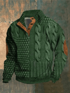 Men's Jacket - Herentrui, structuurbreisel | Winter - Groen - S - Zarandi Amsterdam