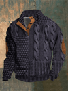 Men's Jacket - Herentrui, structuurbreisel | Winter - Paars - S - Zarandi Amsterdam