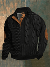 Men's Jacket - Herentrui, structuurbreisel | Winter - Zwart - S - Zarandi Amsterdam