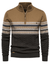Men's Sweater - Herentrui met halve rits | Normale pasvorm - Khaki - S - Zarandi Amsterdam
