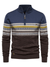 Men's Sweater - Herentrui met halve rits | Normale pasvorm - Blauw - S - Zarandi Amsterdam
