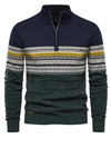 Men's Sweater - Herentrui met halve rits | Normale pasvorm - Marineblauw - S - Zarandi Amsterdam