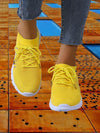 Women's shoes - Het mesh wandelende sneakers van dames ademen comfort voor dagelijks gebruik - Geel - 35 - Zarandi Amsterdam
