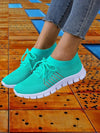 Women's shoes - Het mesh wandelende sneakers van dames ademen comfort voor dagelijks gebruik - Turkoois - 35 - Zarandi Amsterdam