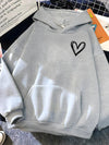 ModeParisienne®Elvyra | Schattige Hoodie Met Hart Print Voor Dames
