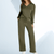 Loungewear - Idalie | Chic Two - Piece Lounge Set with Silky Touch, High Waist & Wide Legs - Leger groen - S - Zarandi Amsterdam