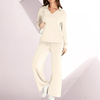 Loungewear - Idalie | Chic Two - Piece Lounge Set with Silky Touch, High Waist & Wide Legs - Wit - S - Zarandi Amsterdam