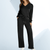 Loungewear - Idalie | Chic Two - Piece Lounge Set with Silky Touch, High Waist & Wide Legs - Zwart - S - Zarandi Amsterdam
