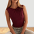 Blouses en Overhemden - Idonea | Vrouwelijke Blouse zonder Mouwen met Asymmetrische Riem en Subtiele Knopen - S - Zarandi Amsterdam