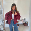 ModeParisienne® Salina - Overgrote Rood Jas met Contraststiksels | Trendy & Comfortabele Buitenkleding