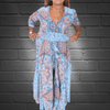 Casual Jurken - Janice | Lichte A - lijn maxi - jurk met taillekoord voor zomerse dagen - Blauw - S - Zarandi Amsterdam