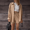 Dames Sets - Jassmine | Comfortabele 2 - delige dames set van ademende stof voor warm weer, mouwloos, losse pasvorm - Beige - S - Zarandi Amsterdam