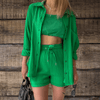 Dames Sets - Jassmine | Comfortabele 2 - delige dames set van ademende stof voor warm weer, mouwloos, losse pasvorm - Groen - S - Zarandi Amsterdam