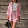 Dames Sets - Jassmine | Comfortabele 2 - delige dames set van ademende stof voor warm weer, mouwloos, losse pasvorm - Lichtroze - S - Zarandi Amsterdam