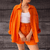 Dames Sets - Jassmine | Comfortabele 2 - delige dames set van ademende stof voor warm weer, mouwloos, losse pasvorm - Oranje - S - Zarandi Amsterdam