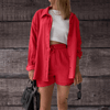 Dames Sets - Jassmine | Comfortabele 2 - delige dames set van ademende stof voor warm weer, mouwloos, losse pasvorm - Rood - S - Zarandi Amsterdam