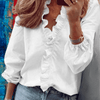 Summer Trend Outfits - Jaya | Stijlvol Blouse dames met ruches en ballonmouwen van zachte ademende stof - Wit - S - Zarandi Amsterdam