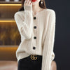 ModeParisienne® Regina - Gilet in lana spessa con bottoni per donna