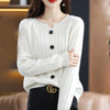 ModeParisienne® Regina - Gilet in lana spessa con bottoni per donna