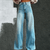 Casual Broeken - Kalera | Boho vintage flared broek met hoge taille en losse benen van zachte stof - Blauw - S - Zarandi Amsterdam