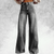 Casual Broeken - Kalera | Boho vintage flared broek met hoge taille en losse benen van zachte stof - Grijs - S - Zarandi Amsterdam