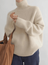 Women's Sweater - Kasjmiertrui voor dames | Klassieke coltrui - Beige - S - Zarandi Amsterdam